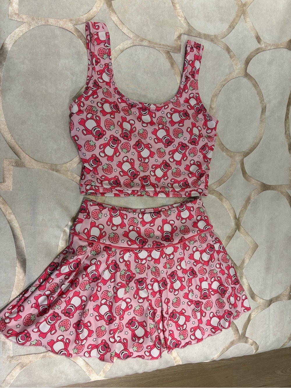 Lotso Printed Crop Tank and Skirt Set